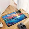 Whale Tropical Coral Seabed Sunset Ocean Landscape Print Area Rug Non‑Slip Rectangular Floor Mat Home Decor
