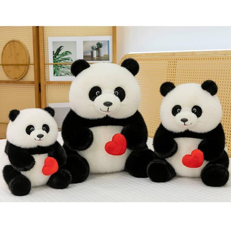 Panda Plush Toy With Soft Short Plush And Pp Cotton Filling For Kids Gift