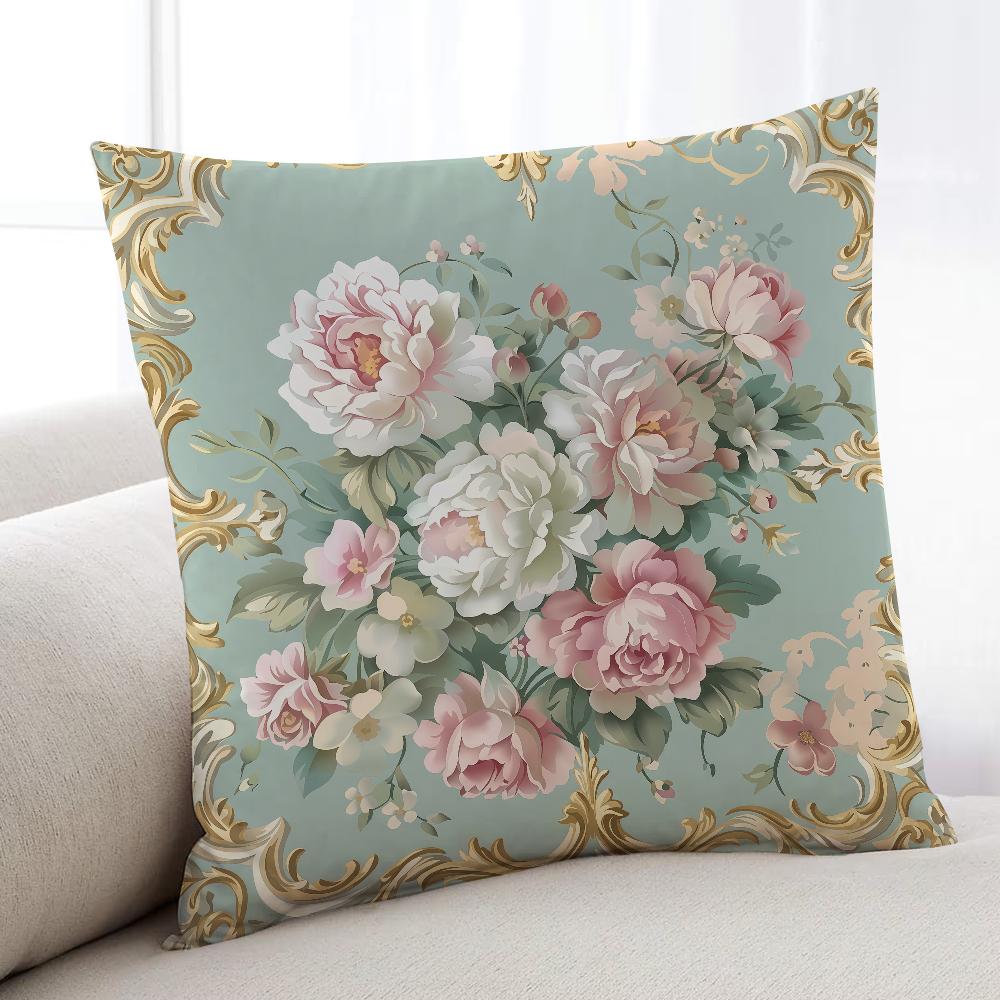 Rococo Vintage Flowers cushion cover Home Bedding Sofa living Room pillowcase Simple Soft Skin Cushion Cover Party Gift