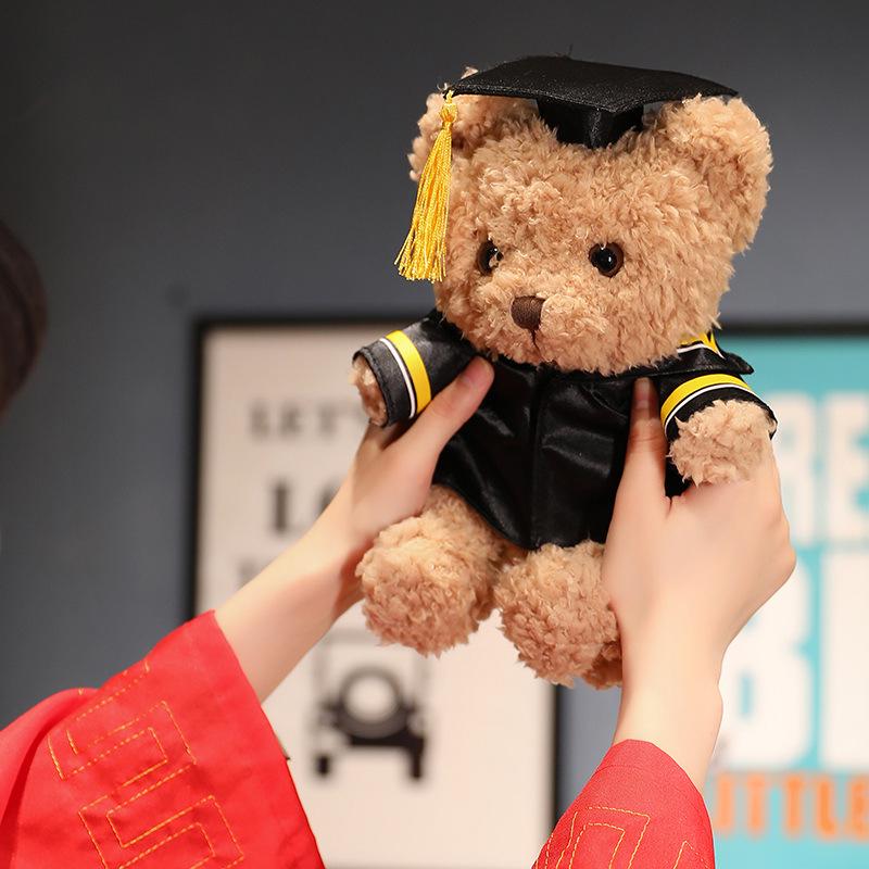 Doctor Graduation Teddy Bear Plush Toy with Hat, Customizable Logo