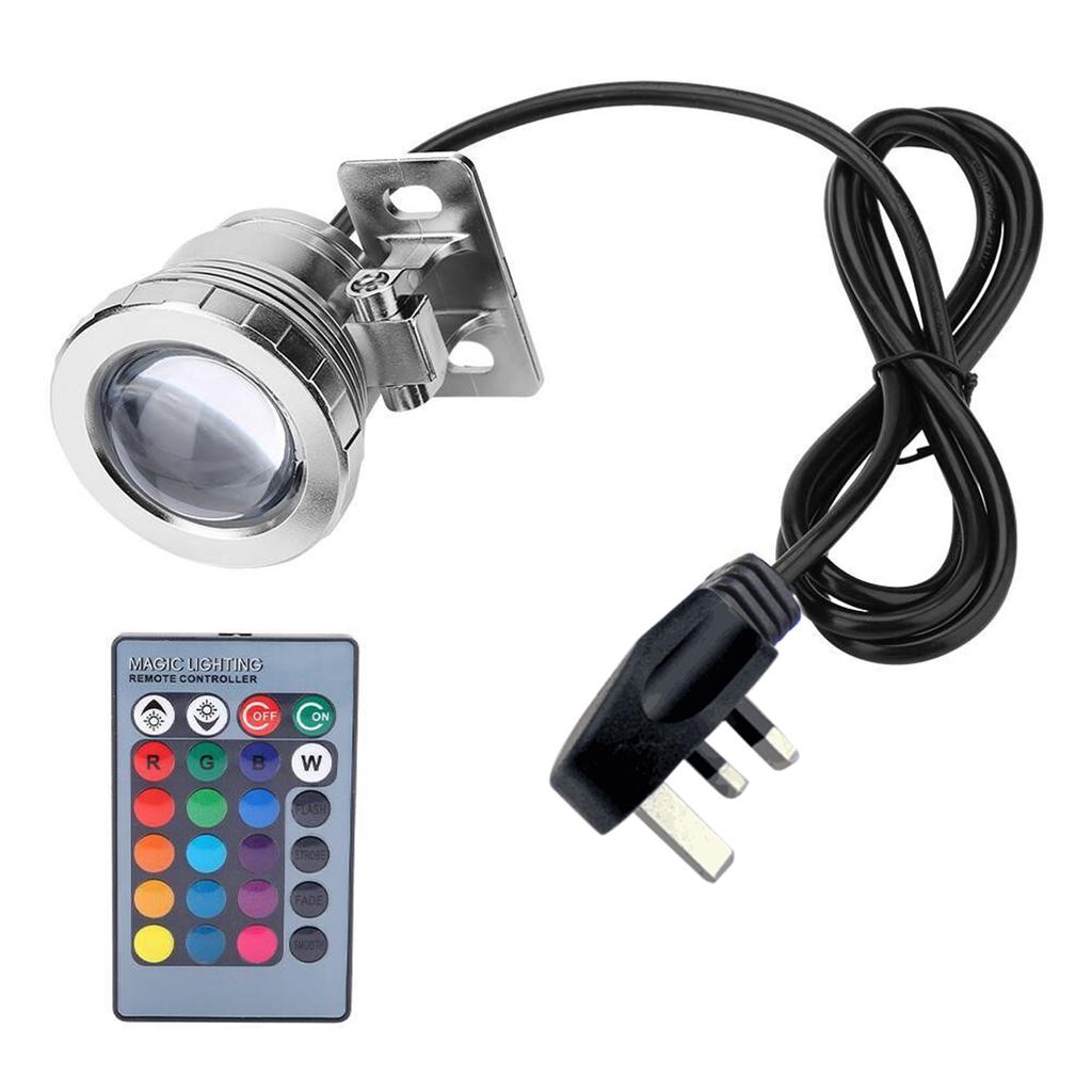 AC85-265V 10W RGB светодиодный подводный светильник с дистанционным управлением, 16 цветов, меняющийся