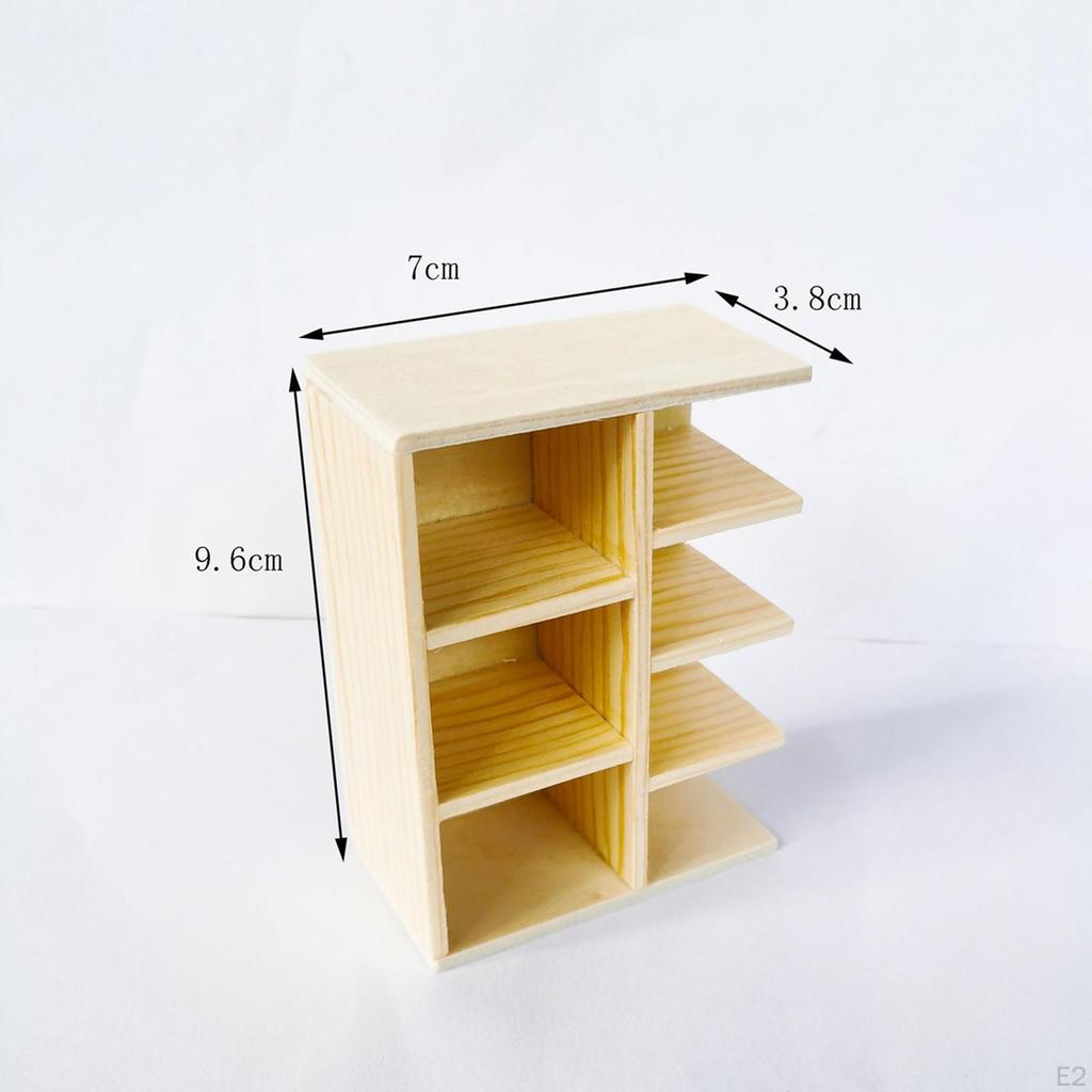 1:12 Dollhouse Bookcase, Dolls House Furniture Mini Simulation Cabinet Shelf Wooden Bookcase