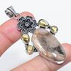 Natural Fossil Coral, Citrine 925 Sterling Silver Jewelry Pendant 2.56" T6o15