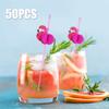50 Pcs Paper Drinking Straw 3D Fruit Paper Straws Pineapple Flamingo Design Striped Paper Straw Eco Friendly Recyclable Straw