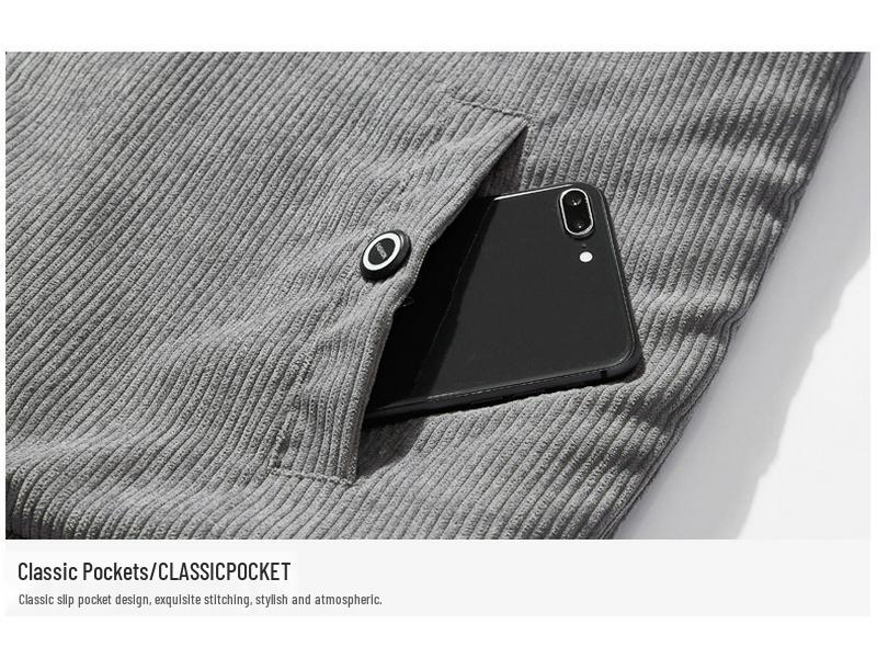 Мужская зимняя вельветовая куртка с бархатом, овчиной и воротником-стойкой - трендовая и теплая модная одежда для повседневной носки