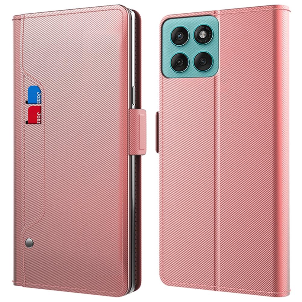 Для Motorola Edge 60 Pro 5G Чехол Подставка Кожаный Чехол для Телефона Держатель для Карт Зеркало