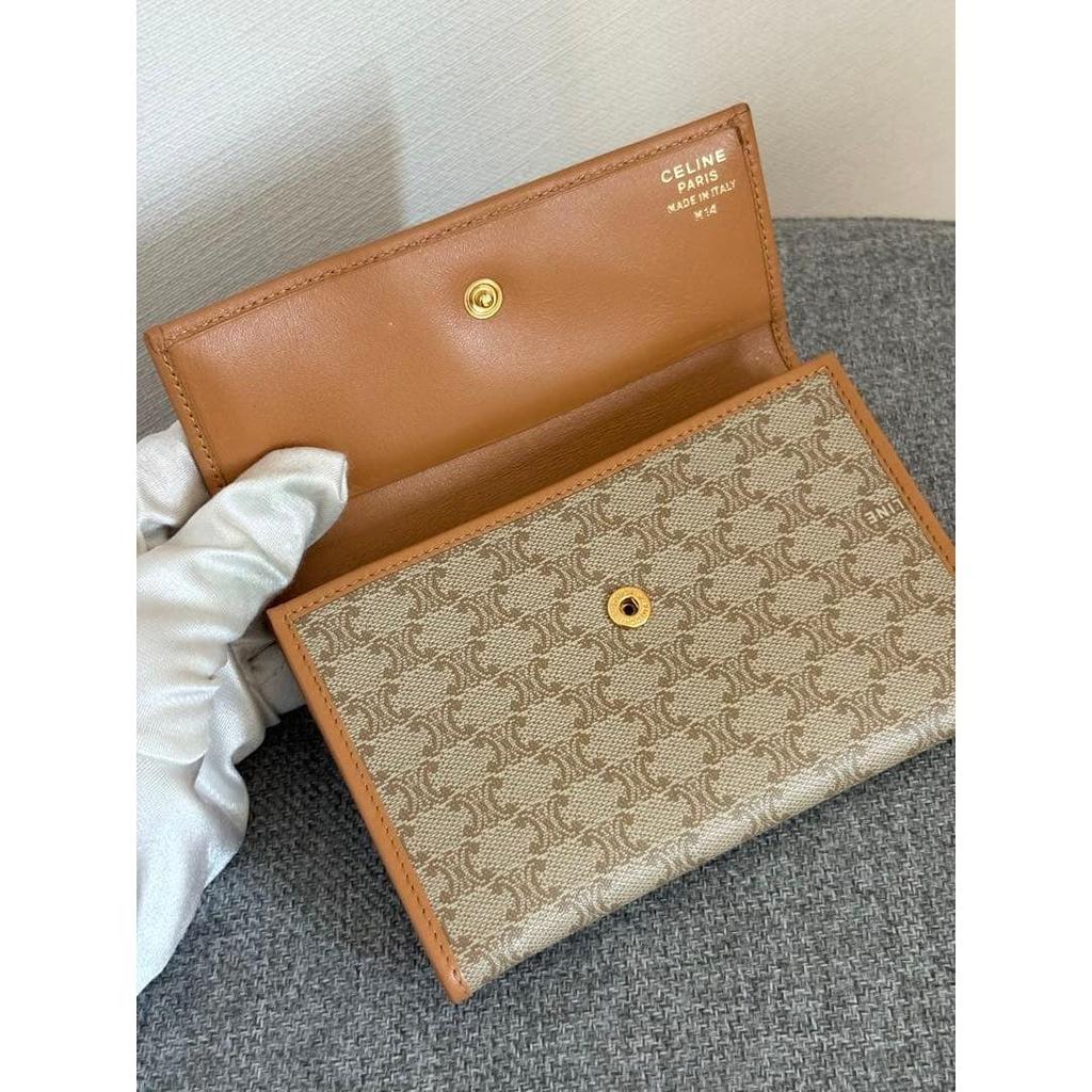 Used 【Excellent Condition】Celine Macadam PVC x Leather Bi-fold Wallet, Beige Tones cw553