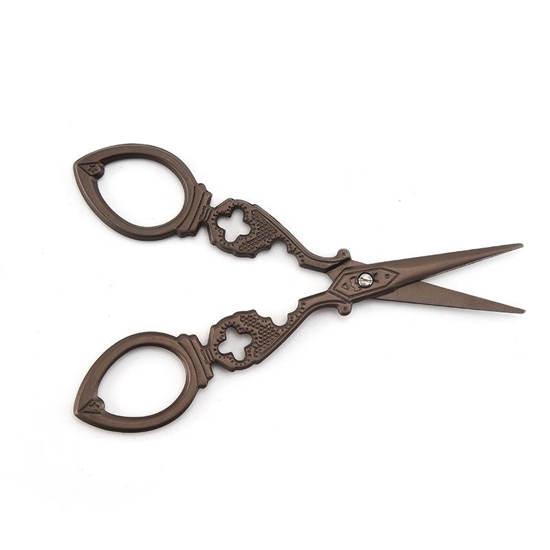 Gold-plated Embroidery Vintage Tailor Scissors Stainless Steel Mini Small Antique Pointed Mini Shears Clothing Cutting Tools