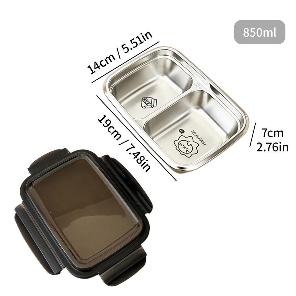 WORTHBUY Разделенный ланч-бокс бенто из нержавеющей стали 304, портативный герметичный контейнер для еды с отделениями для студентов и взрослых