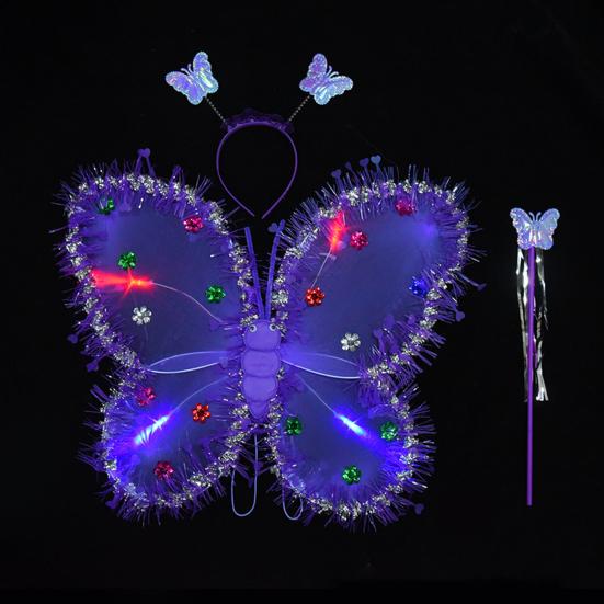 Крылья бабочки, светящиеся яркие цвета, тонкая работа, детский наряд, крылья бабочки, фестивали, вечеринки, дни рождения