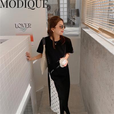 MODIQUE, летняя новая классическая рубашка больших размеров, женское свободное лоскутное хлопково-льняное кружевное платье, однотонные повседневные женские платья с круглым вырезом