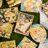 30pcs/pack Retro Stamp Stickers Kawaii Comic Pattern Hot Stamping Stickers DIY Handmade Scrapbook Decoration Aesthetics