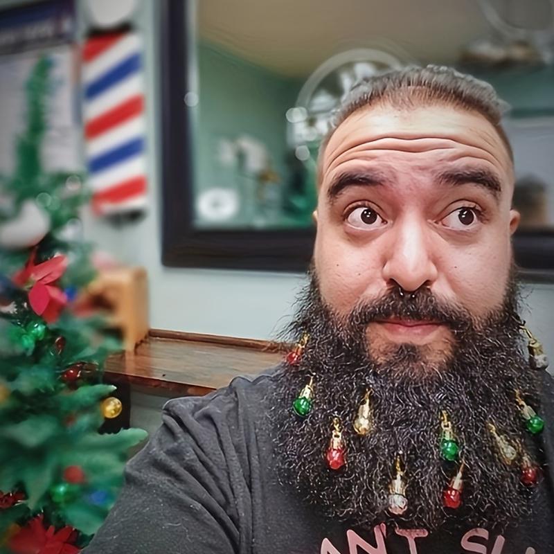 12pcs/Pack Mini Small Bell Man Colour Light Bulb Christmas Ornament Pendant Funny Gifts Accessories