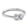 Moonstone Twin Bezel Minimalist Ring - 925 Sterling Silver