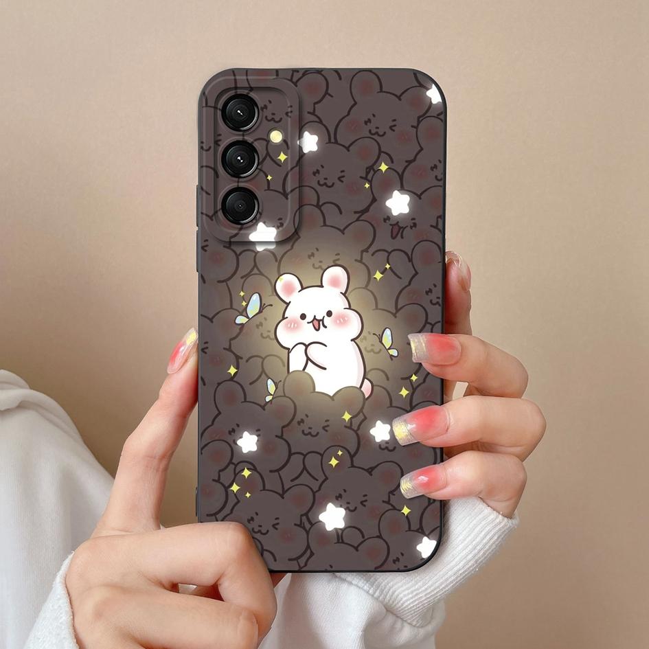 Cover Case For Samsung Galaxy S24 FE A16 A06 M35 S 24fe Shell Luxury Fashion Leopard Print Butterfly Matte Silicone Screen Protector Bumper Phone Bags