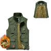 Зимний мужской теплый жилет с несколькими карманами, топ без рукавов, жилет для рыбалки, жилет для фотографии и бархатный жилет