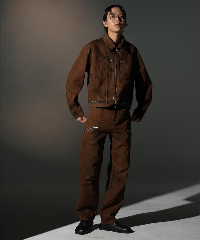 GRAILZ Dart Fit Zipper Denim [Brown]