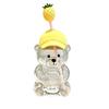 Cold Beverage Cup with Bear Straw Cup Design and Visible Drink Display, Hat Lid Accent for Iced Coffee and Juice