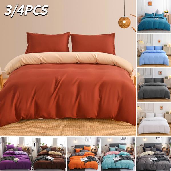 Hot Selling Bedding Solid Color Double-sided Matte Bed Sheets Quilt Covers Four Piece Set Quilt Covers Bed Sheets Pillowcases