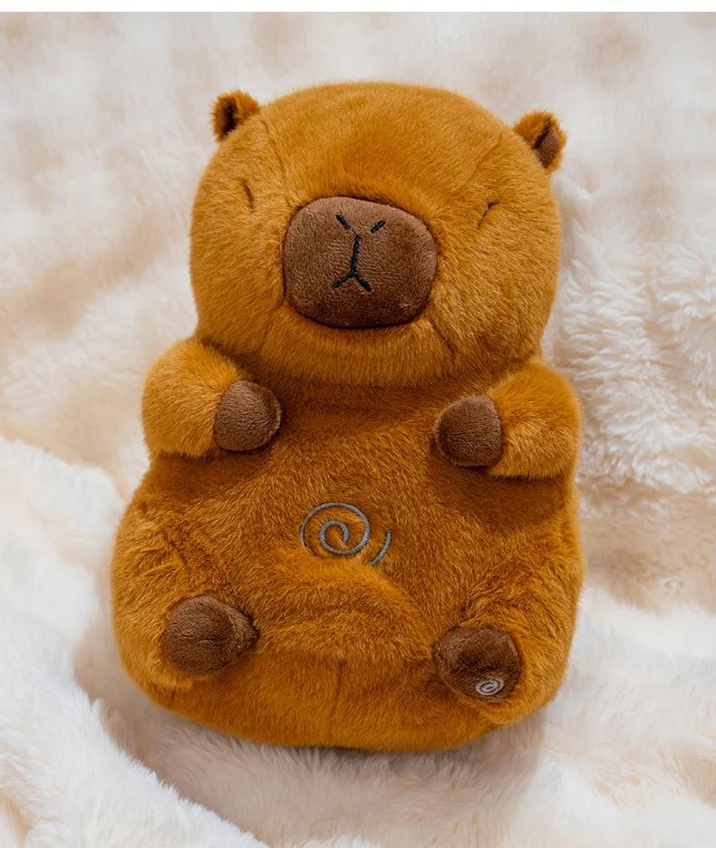 Плюшевая капибара, успокаивающая мягкая игрушка от тревоги для взрослых и детей, спящая плюшевая капибара с реалистичным дыханием, подсветкой