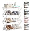Стойка для хранения обуви Съемная 4-х ярусная устойчивая конструкция большой емкости Шкаф Полка для обуви в прихожей Органайзер для обуви в спальне Отдельно стоящий держатель для обуви