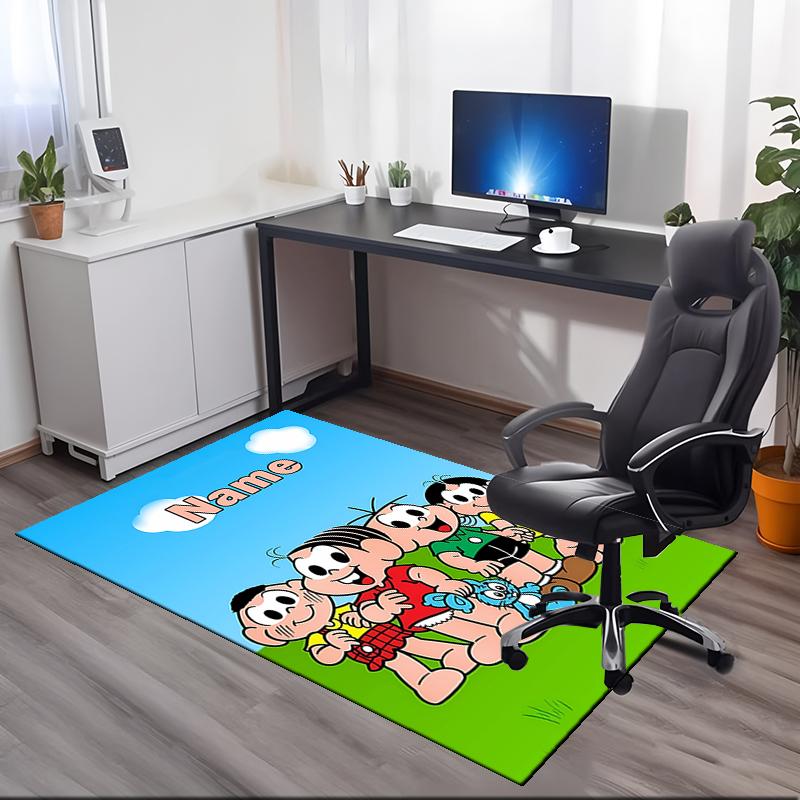 Custom Name Turma da Mônica Printed Carpet, for Office Chair Living Room Bedroom Kitchen Room Decor Gifts.
