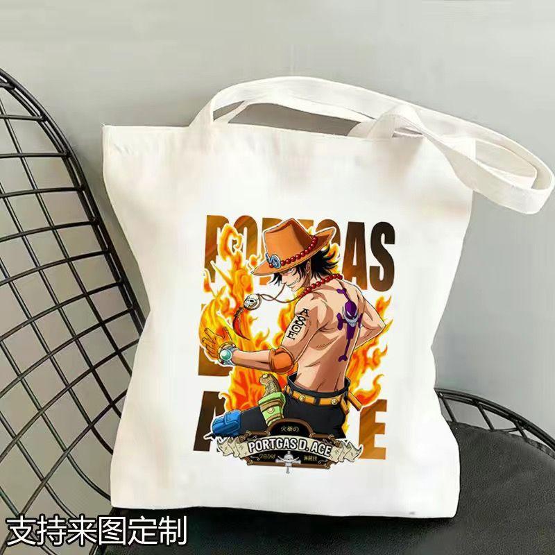 Японский мультфильм комиксы One Piece Студенческая холщовая сумка Большая вместимость Сумка для учебы Сумка через плечо в стиле аниме 0029