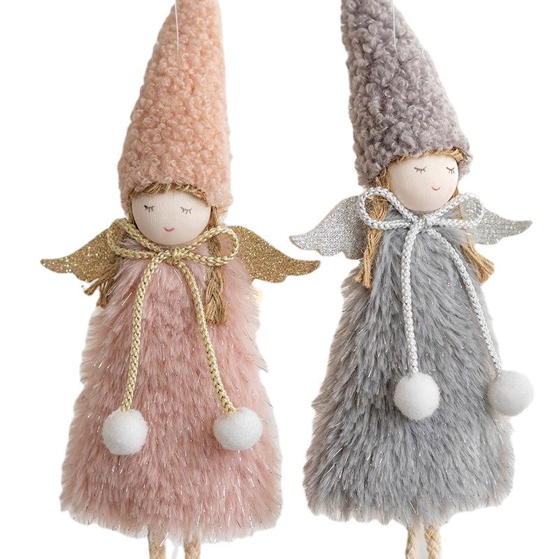 Christmas Plush Angel Girl Santa Claus Dolls Xmas Tree Ornament Natal Noel Navidad 2025 Christmas Decorations for Home New Year
