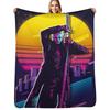 Devil May Cry Vergil 80s Retro Throw Blanket Portable Lightweight Blanket for Travel Camping