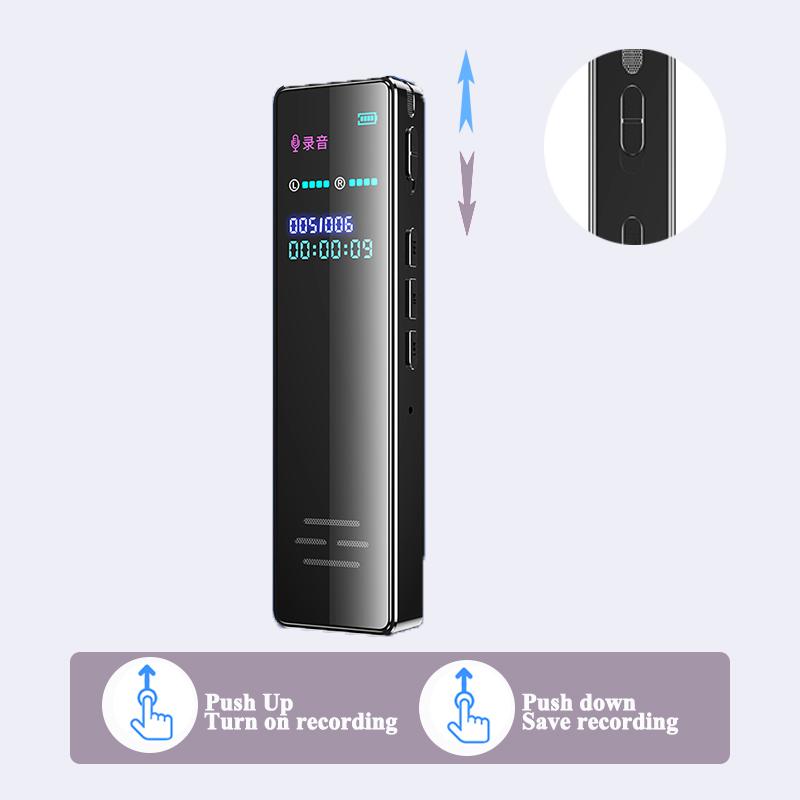 128 ГБ Диктофон Ручка Диктофон 0-64 ГБ Шумоподавление Штамп времени Цифровой звук Аудио Диктофон Tf Динамик Повторитель Mp3-плеер