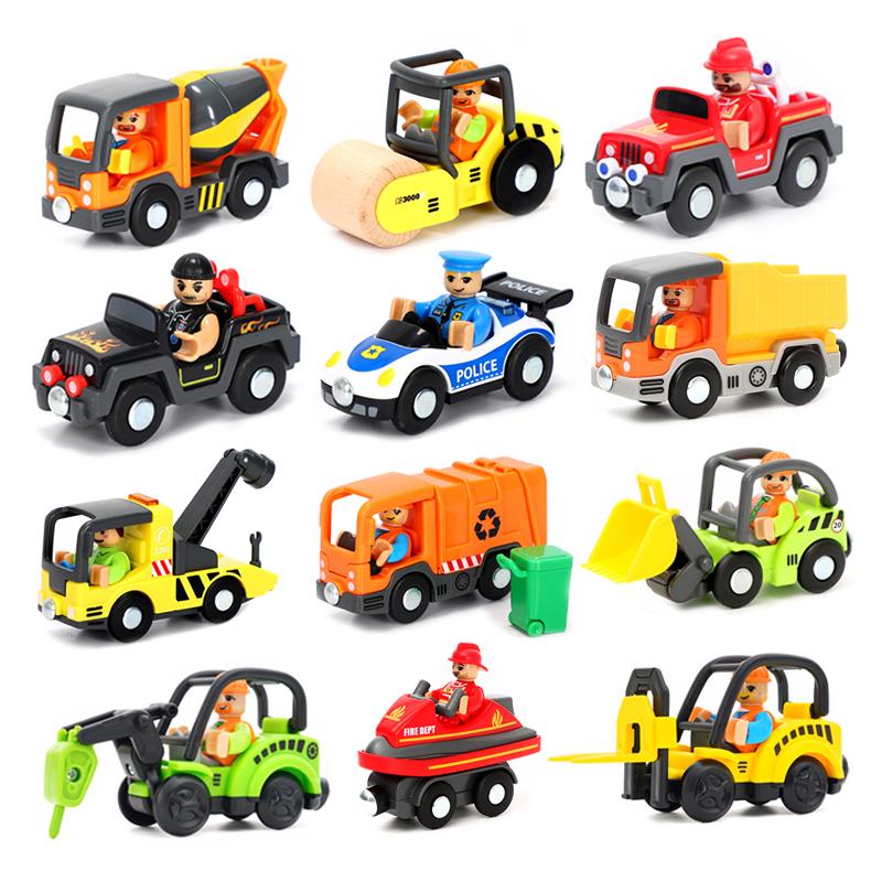 Variety Of Optional Track Magnetic Cars Multi-Purpose Vehicles Compatible Brand Wooden Scene Track Car Toys Children's Gifts