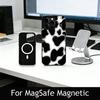 Чехол для телефона с принтом коровьей шкуры для iPhone 17, 16, 15, 14, 13, 12, 11 Plus, Pro, магнитный, для Magsafe, беспроводной зарядки