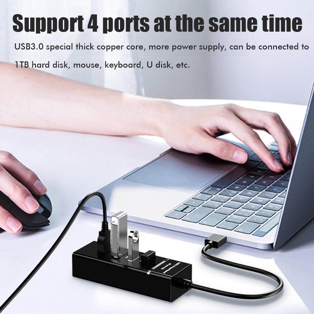 USB 3.0 Хаб, 4-портовый разветвитель для ноутбука, ПК, белый