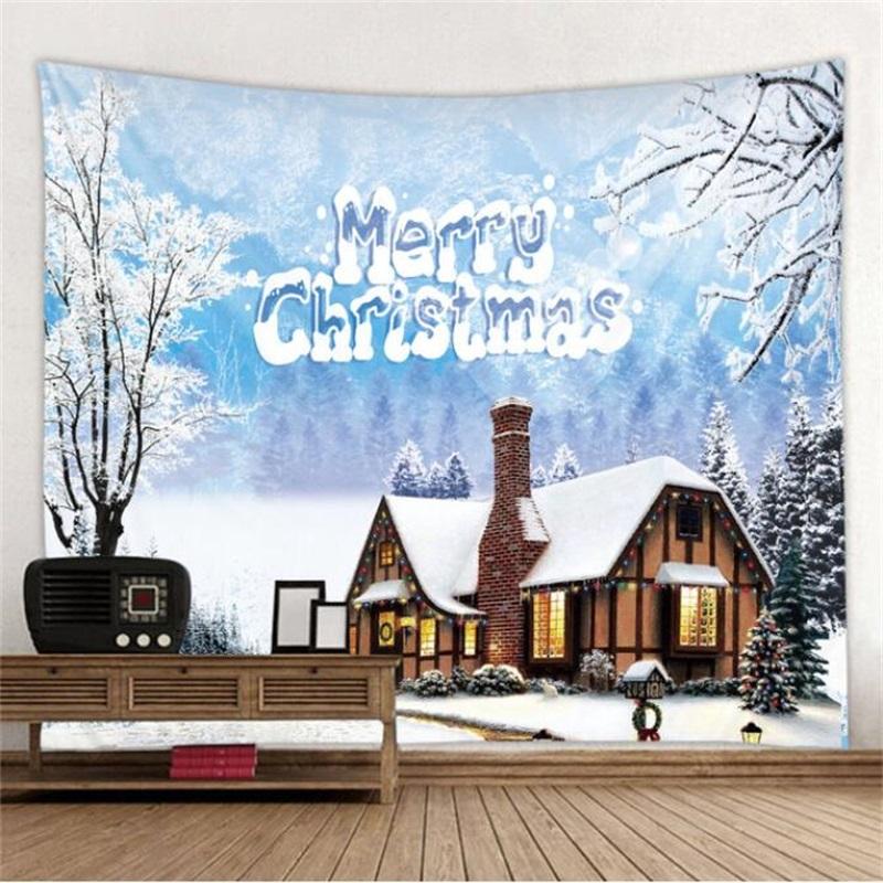 Christmas Snowman Print Tapestry Bedroom Living Room Home Decoration Wall Decoration Background Cloth