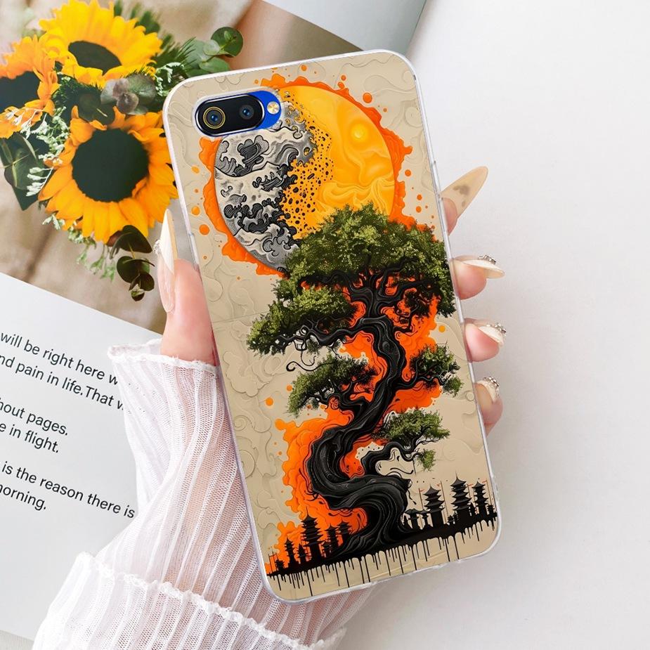 For Oppo A1k Case CPH1923 Luxury Flowers Butterfly Painted Cover Soft Silicone Case For Realme C2 RMX1941 OppoA1k RealmeC2 Shell