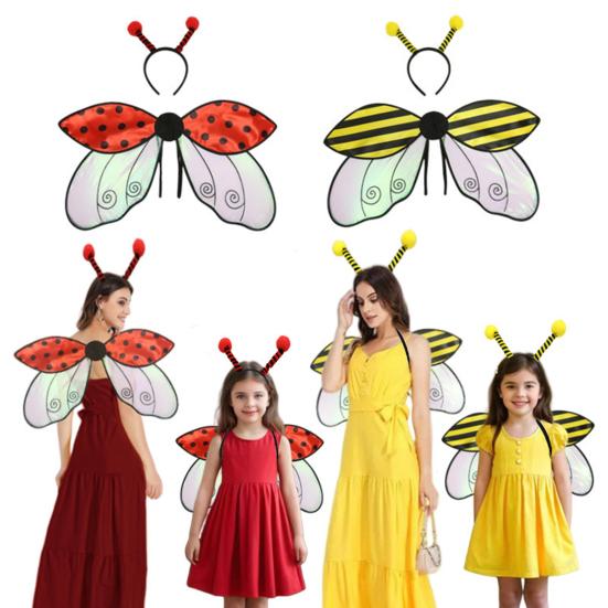 Косплей Крыло и повязка на голову Божья коровка Крыло пчелы Аксессуары для костюма Крыло насекомого Крыло феи для вечеринок на Хэллоуин Сценическое представление