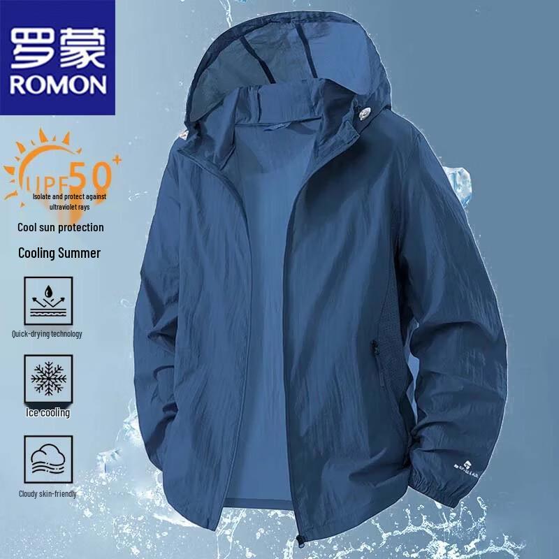 ROMON Мужская летняя куртка с капюшоном UPF50+ для защиты от солнца