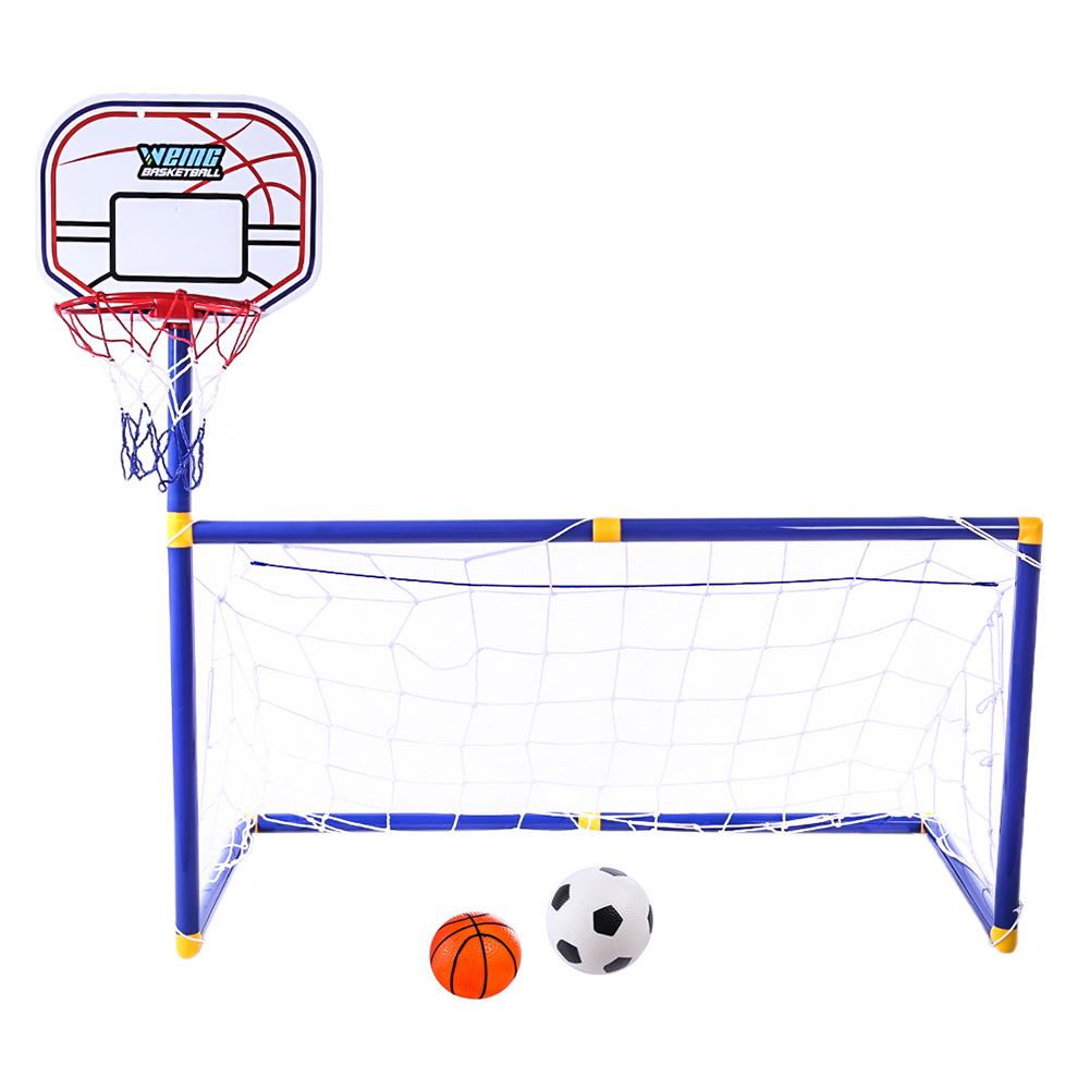 Soccer Goal Pool with Basketball Hoop Set for Kids 2 In 1 Outdoor Sports Basketball Stand Soccer Goal