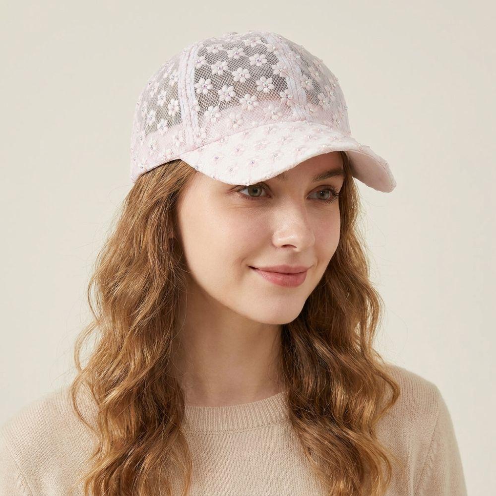 Lightweight Summer Baseball Cap Flower Embroidery Outdoor Sun Hat Female Fashion