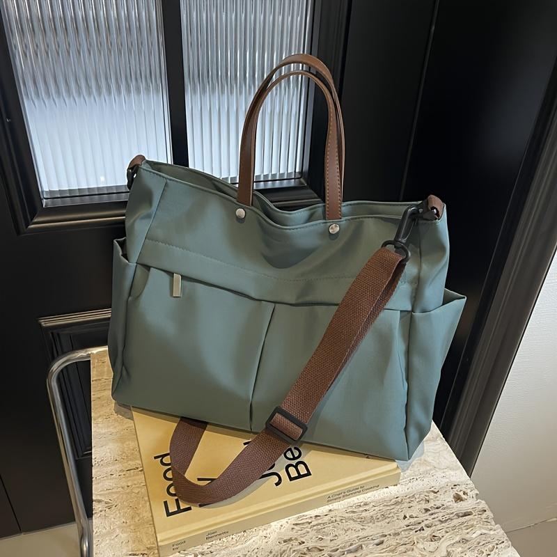 Вместительная нейлоновая сумка-тоут для женщин, стильная сумка через плечо, идеально подходит для повседневных выходов, путешествий, бизнеса, фитнеса, шопинга