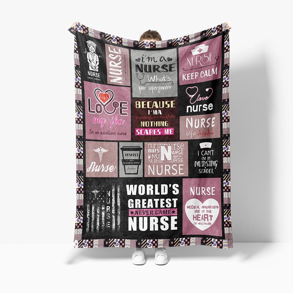 Blanket Nurses Week Appreciation Nursing Student Graduation Birthday Gift Gifts for Women Nurses Blanket Soft Warm Flannel Throw