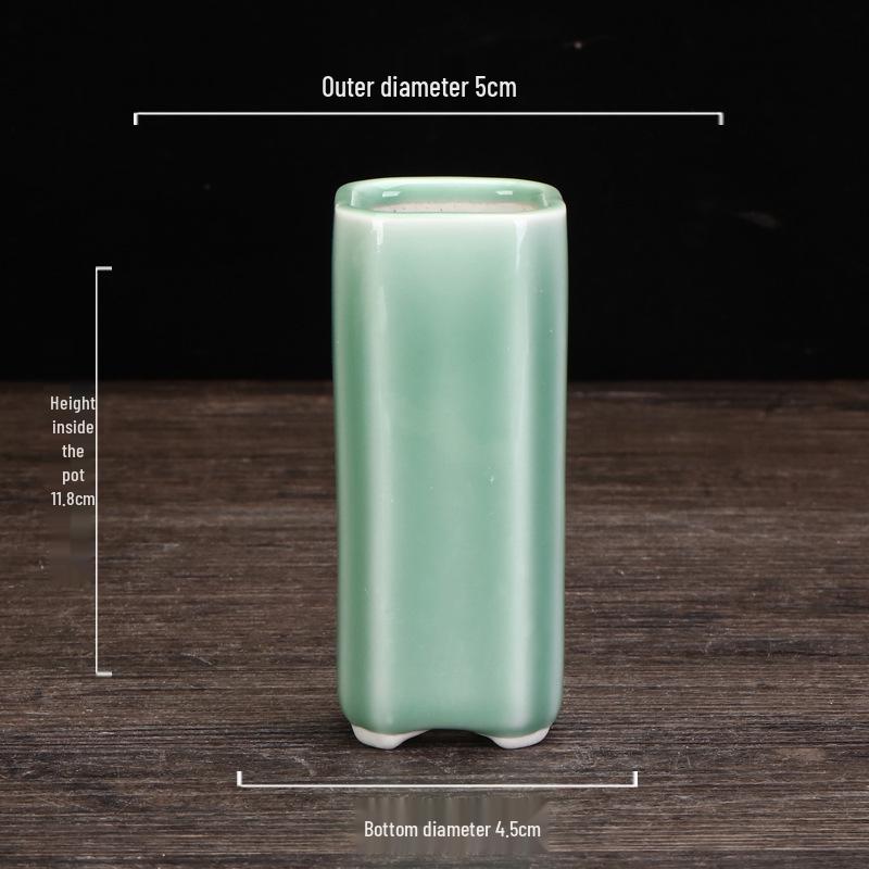 Керамический горшок для суккулентов и бонсай из фиолетовой глины - Высококачественный глазурованный мини-цветочный горшок