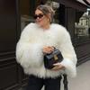 Fashion Luxury Cropped Faux Fur Coat Women's Winter Ins Hot Fluffy Short Faux Fur Jacket Street Style Warm Outwear