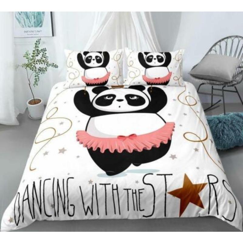 Panda Doona Quilt Duvet Cover Set Pillowcase Single Double Queen King Size Bed