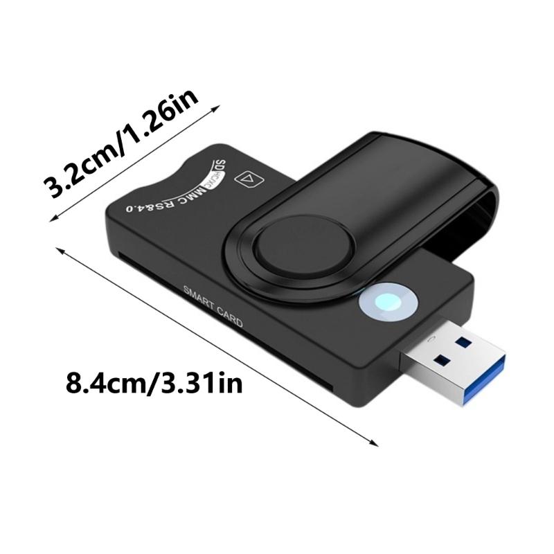 USB3.0 Card Reader for SDTF SIMs IDs IC Cards Fast Speed Compatibility with Win