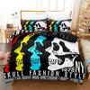 Gothic Skull Duvet Cover Sugar Skull Bedding Set Horror Theme Comforter Cover Full Twin King For Boys Teen Adults Bedroom Decor