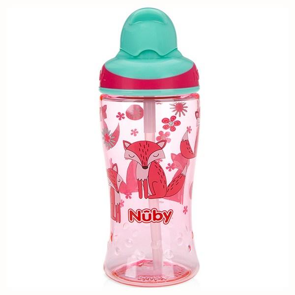 Nuby Tritan TT Kids Straw Cup 360ml 1288, Spring Flower Fox, 1 Piece