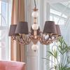 Safir Light Zamak Brown 5Piece Chandelier with Tile Detail Copper