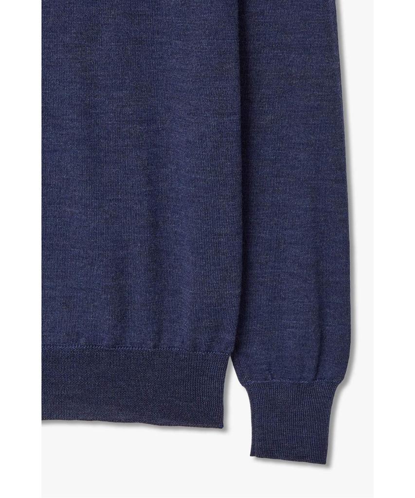 MAN ON THE BOON [Morgano] Mock Neck Wool Knit Pullover_Melange Blue 4715313910