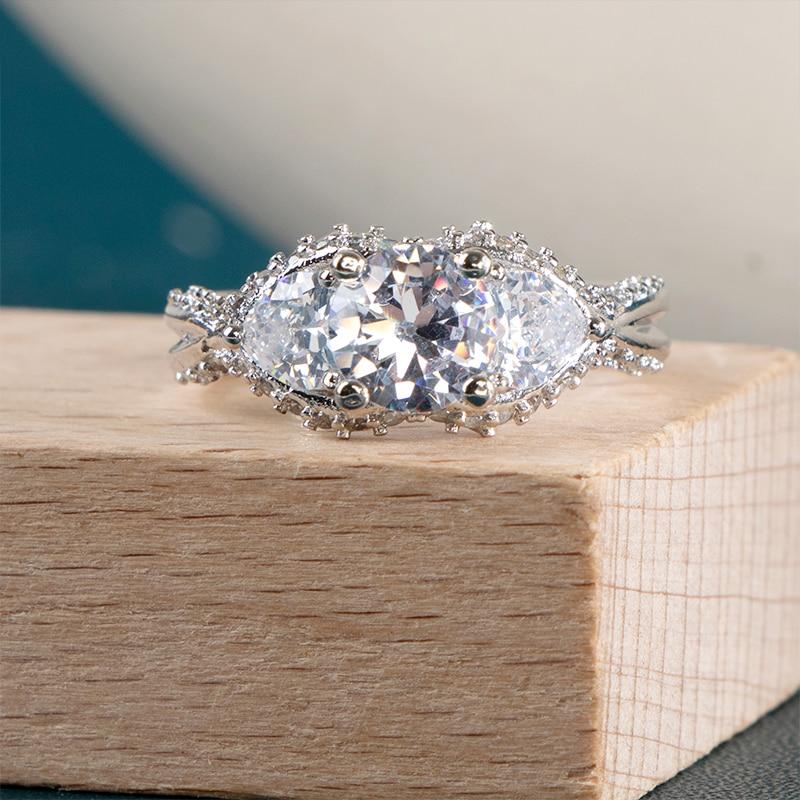 BELLA BOX Модные женские кольца в контрактном стиле, блестящие белые циркониевые нежные аксессуары для вечеринок, женские эстетические украшения